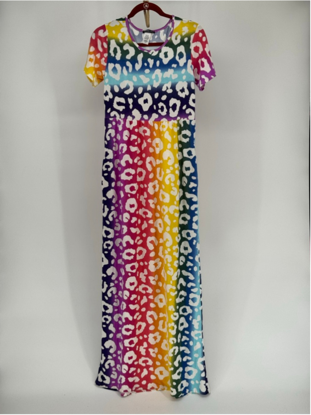 HEIMISH U.S.A Women's Rainbow Leopard Print Maxi Dress Medium